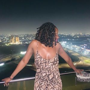 Spaghettini strapped animal print dress medium.purchased from Mendocino